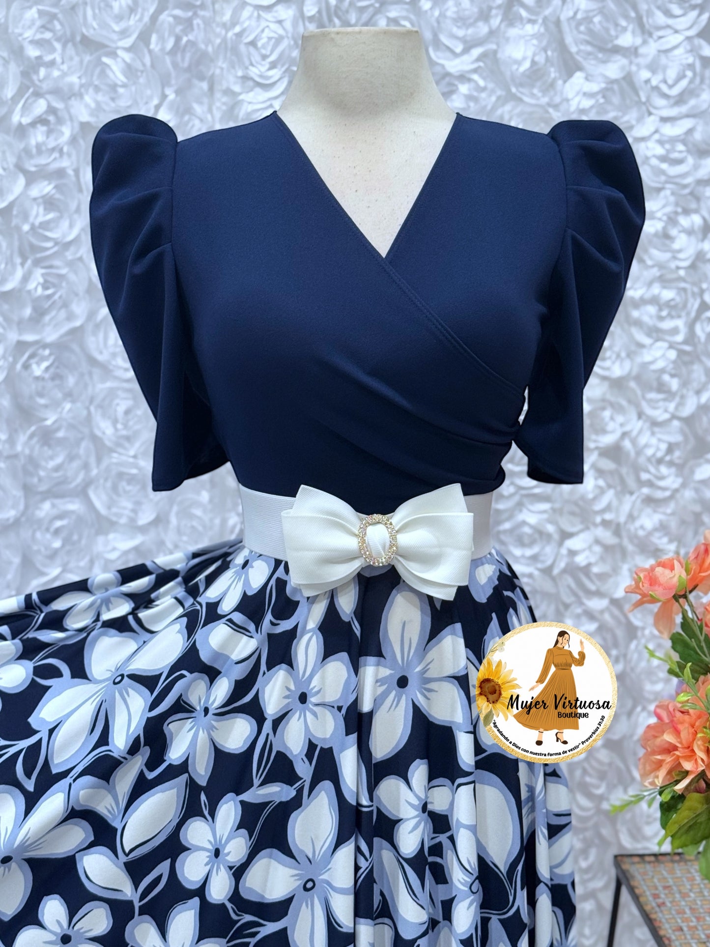 Suri Navy Floral Dress