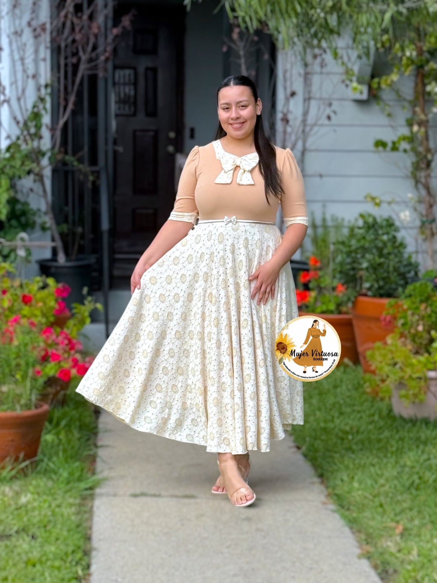 Madelyn Tan Bow Dress