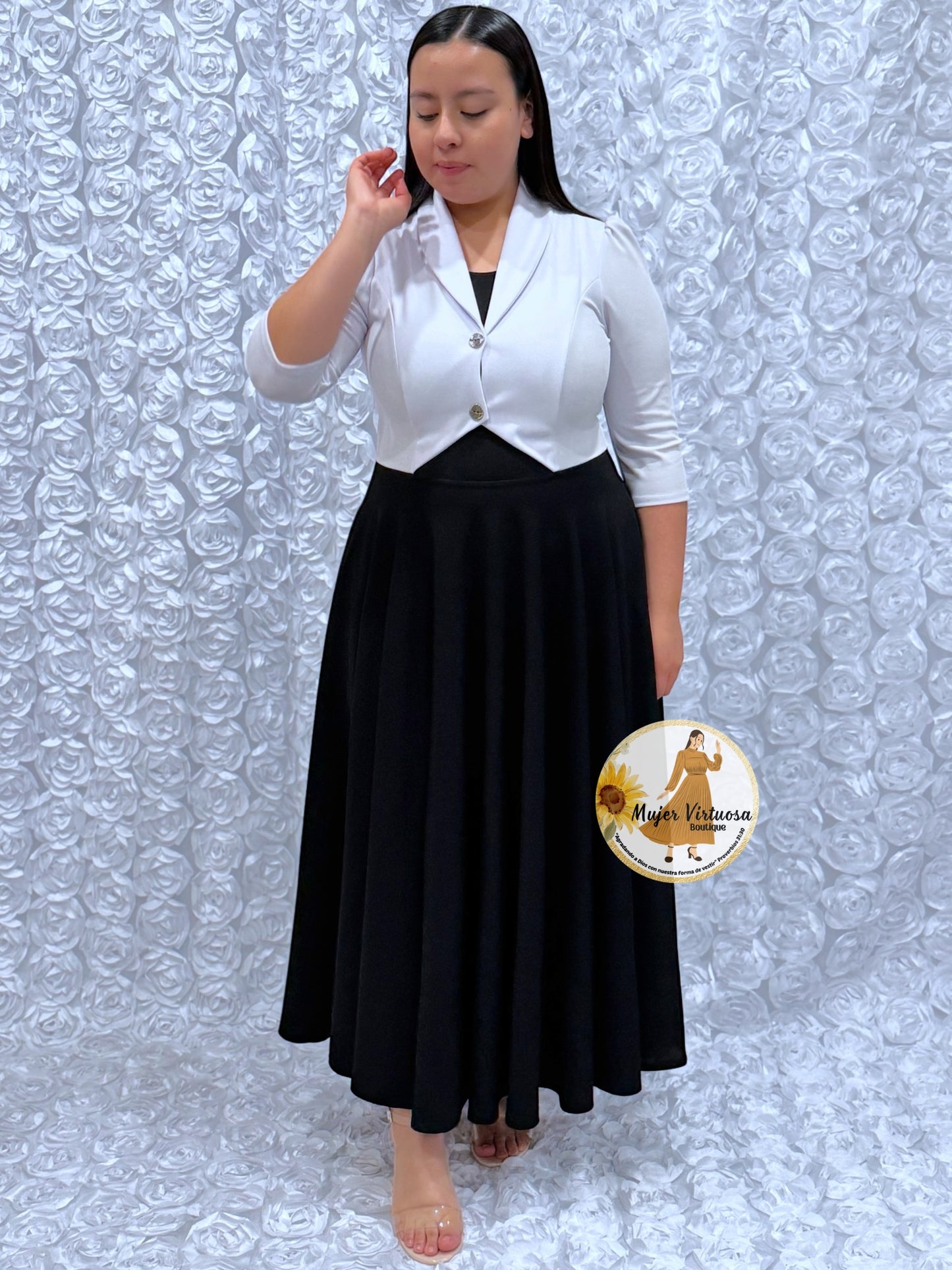 Mily White & Black Dress