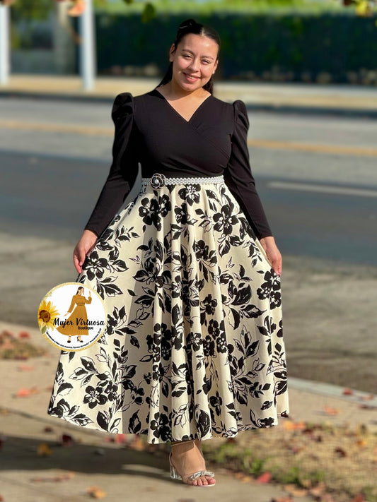 Larissa Black Floral Dress