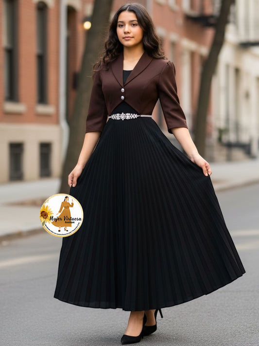 Emely Brown & Black Dress