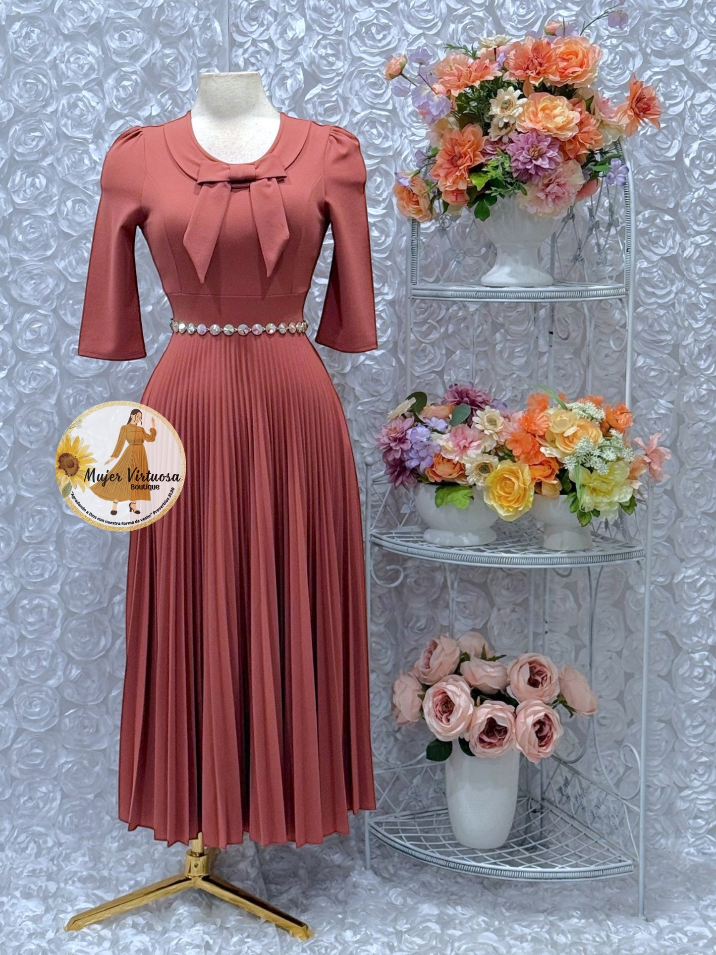 Agatha Mauve Sailor Pleated Dress