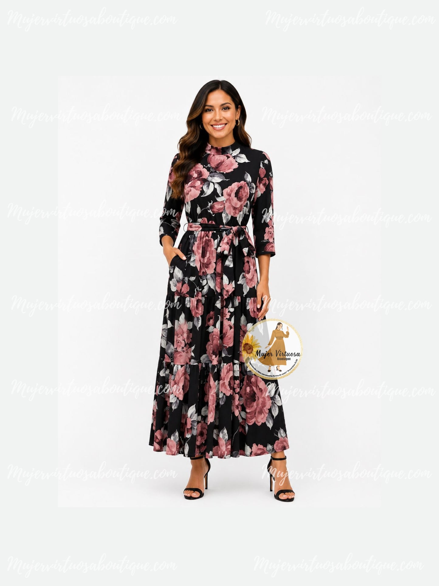 Zuri Black Floral Dress