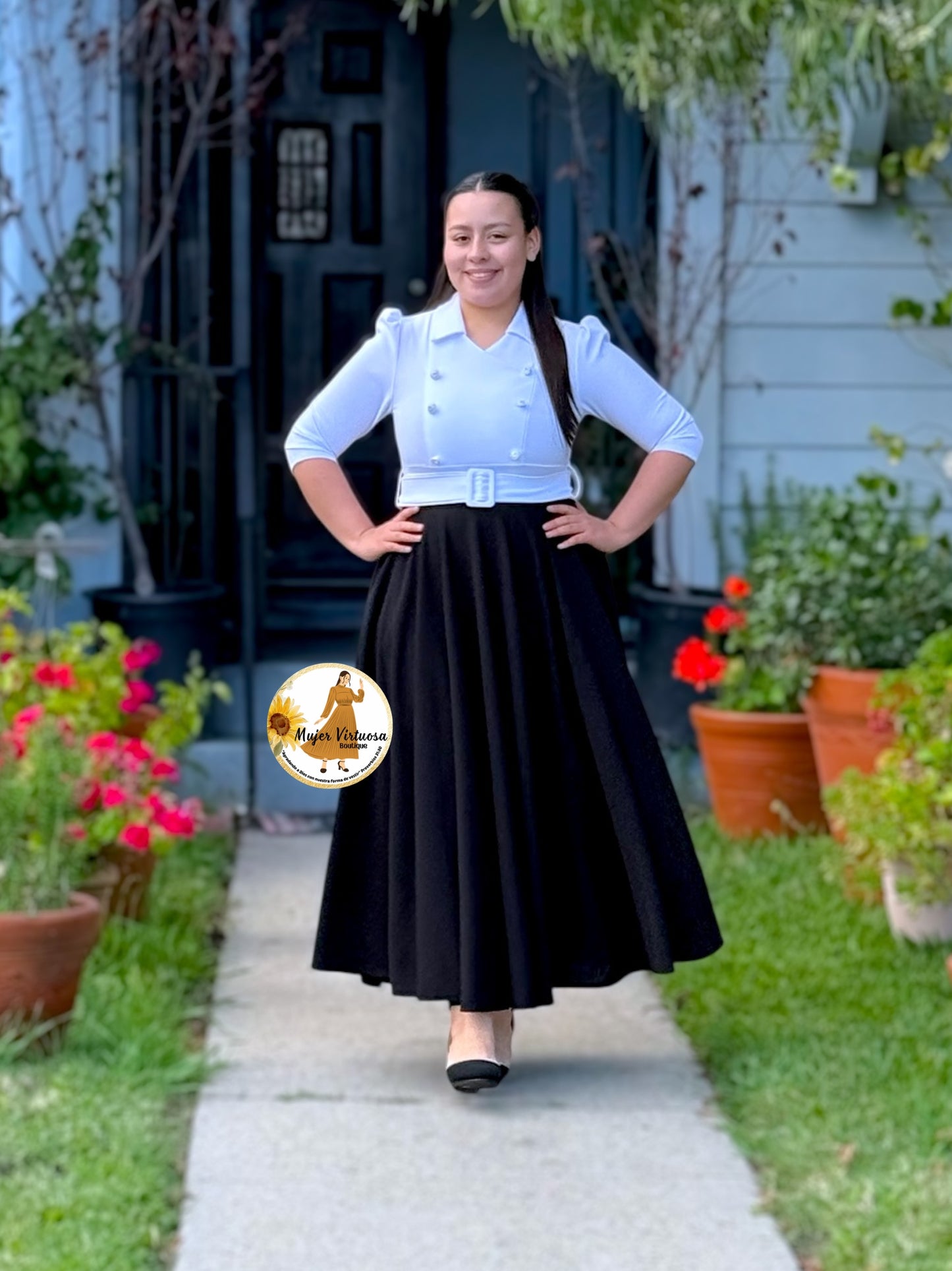 Frida White & Black Dress