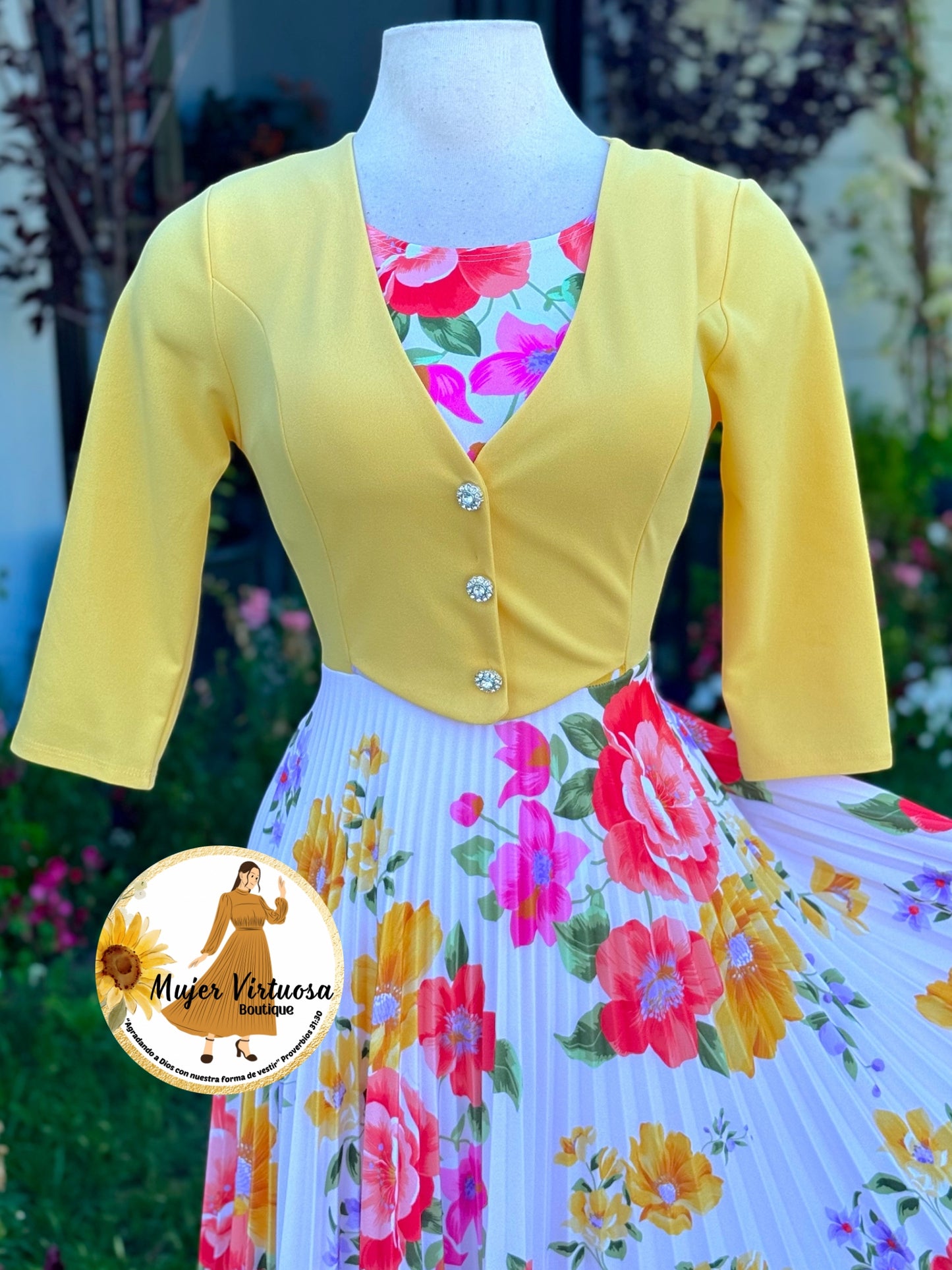 Maggie Yellow/White Blazer Dress
