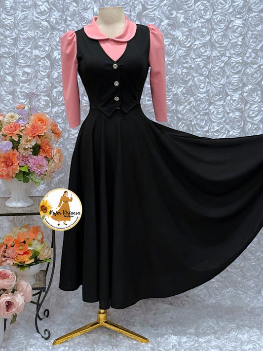 Pink & Black 2 in 1 Dress