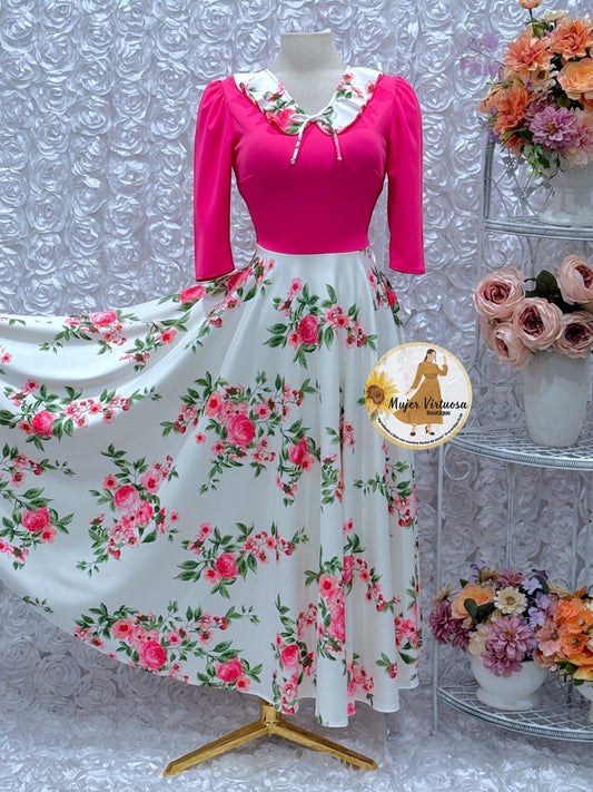 Francesca Pink/White Floral Dress