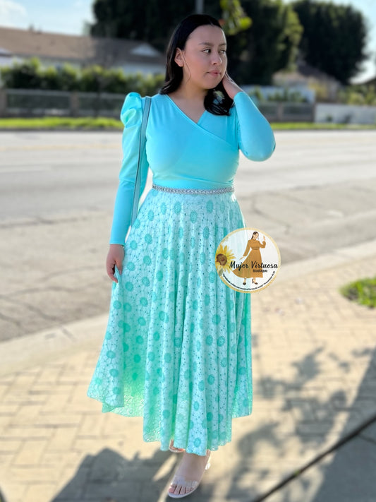 Larissa Mint Floral Dress