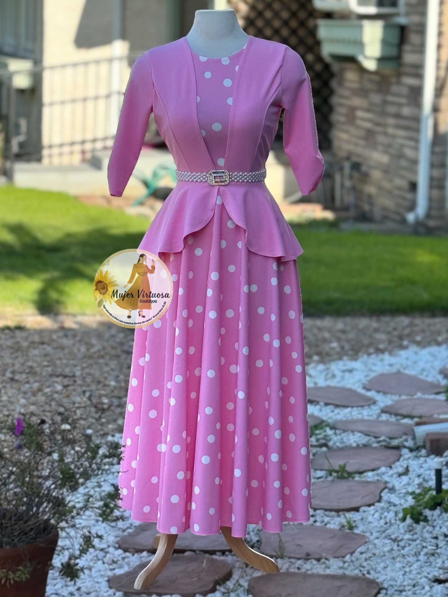 Helena Pink Polka Dot Blazer Dress