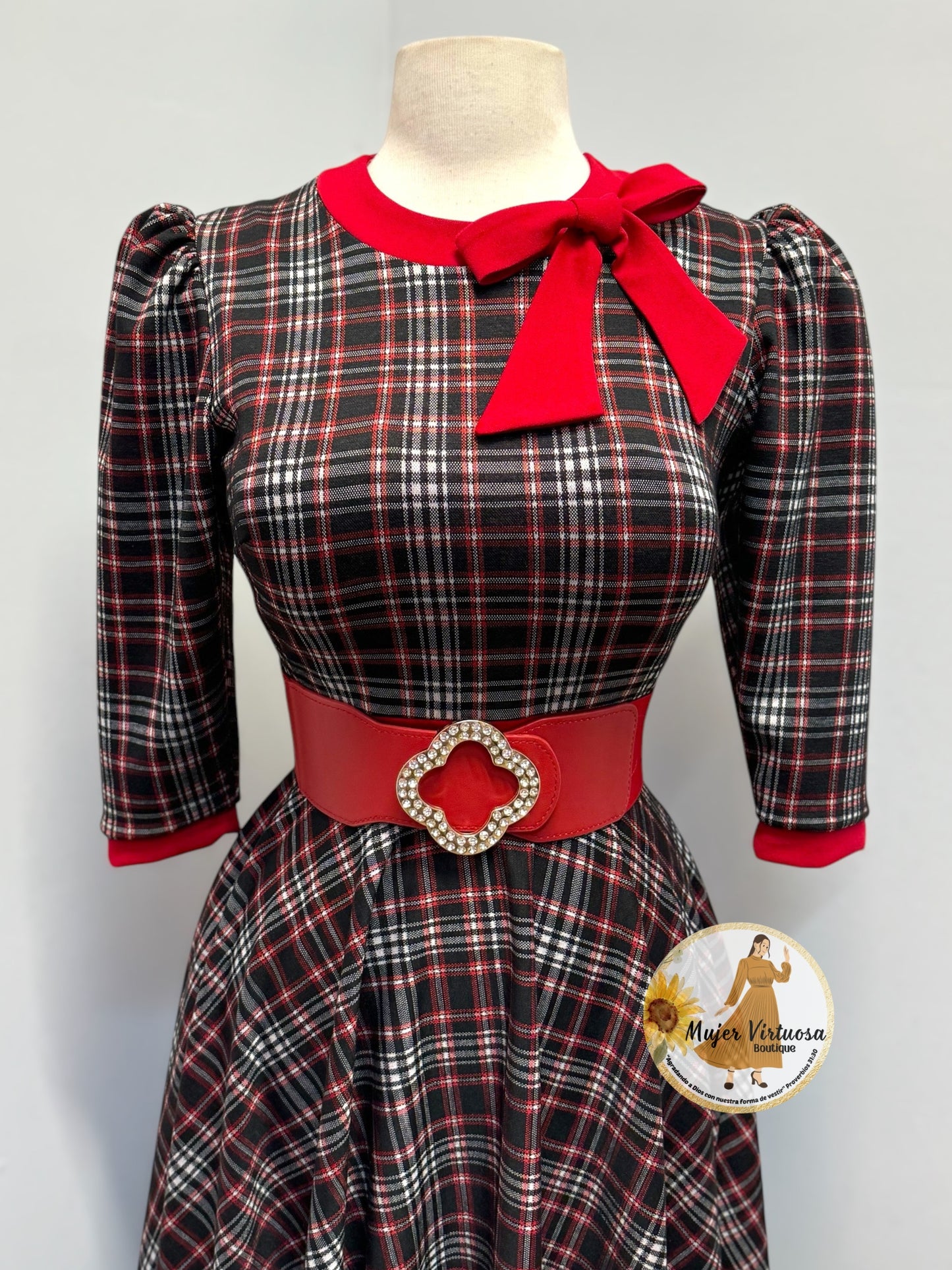 Juliette Red & Black Plaid Dress