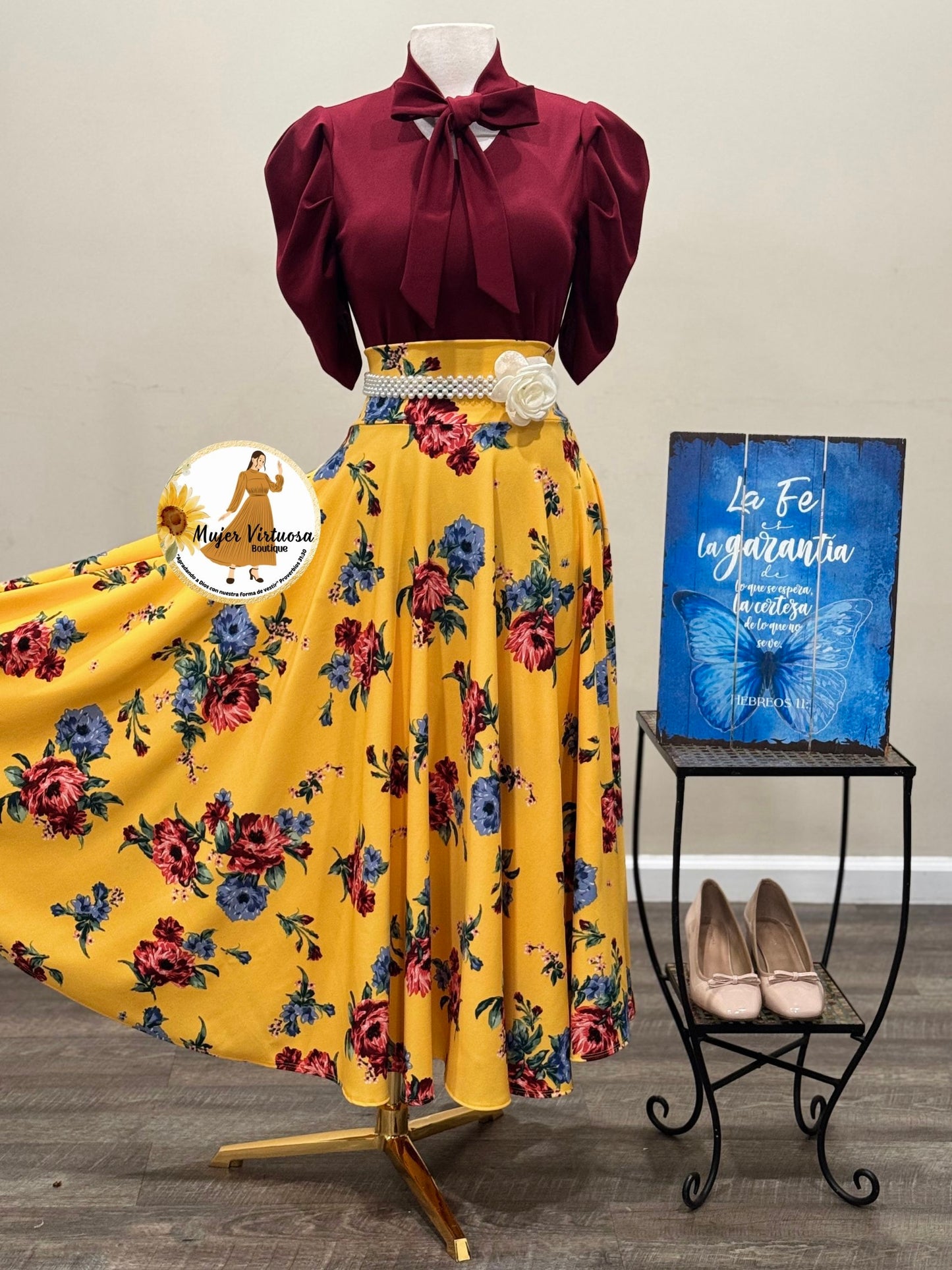 Ambar Yellow Floral Maxi Skirt