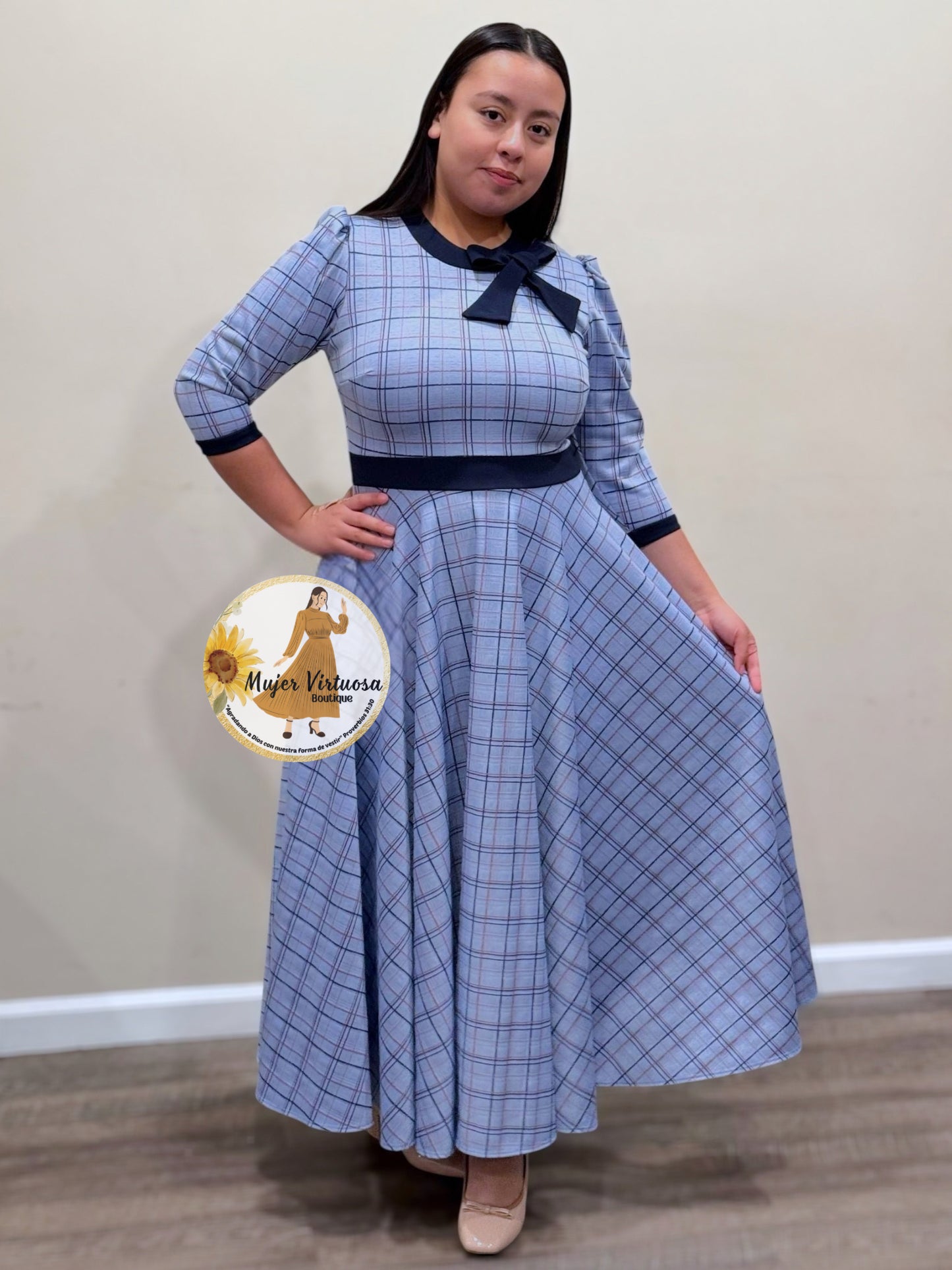 Juliette Sky Blue Plaid Dress