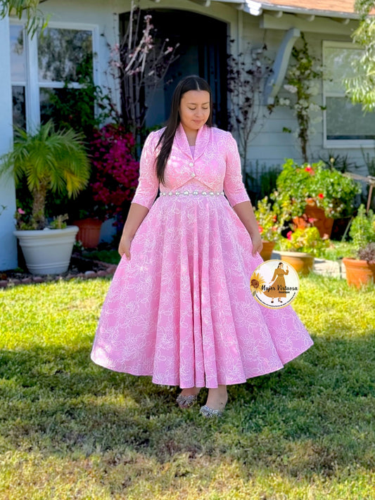 Kendra Pink Embroidered Dress