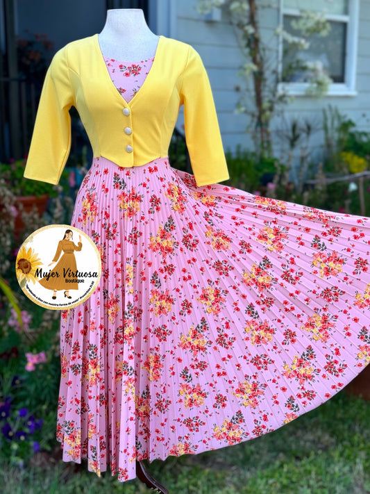 Maggie Yellow/Pink Blazer Dress