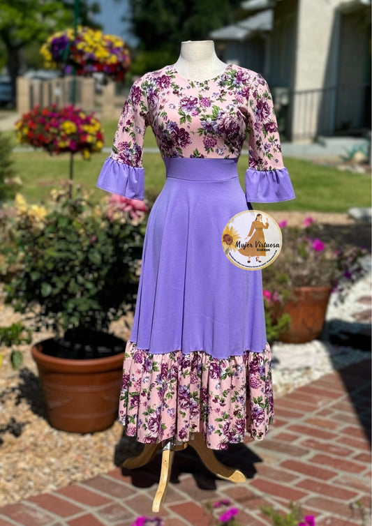 Hannah Lilac Floral Dress