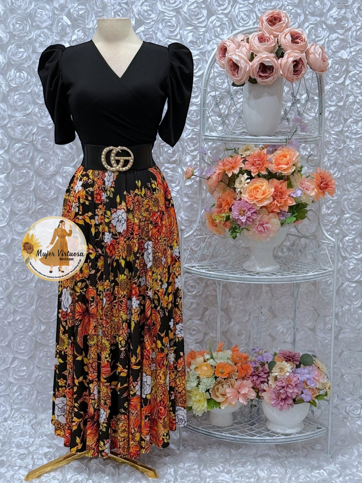 Suri Black Floral Dress