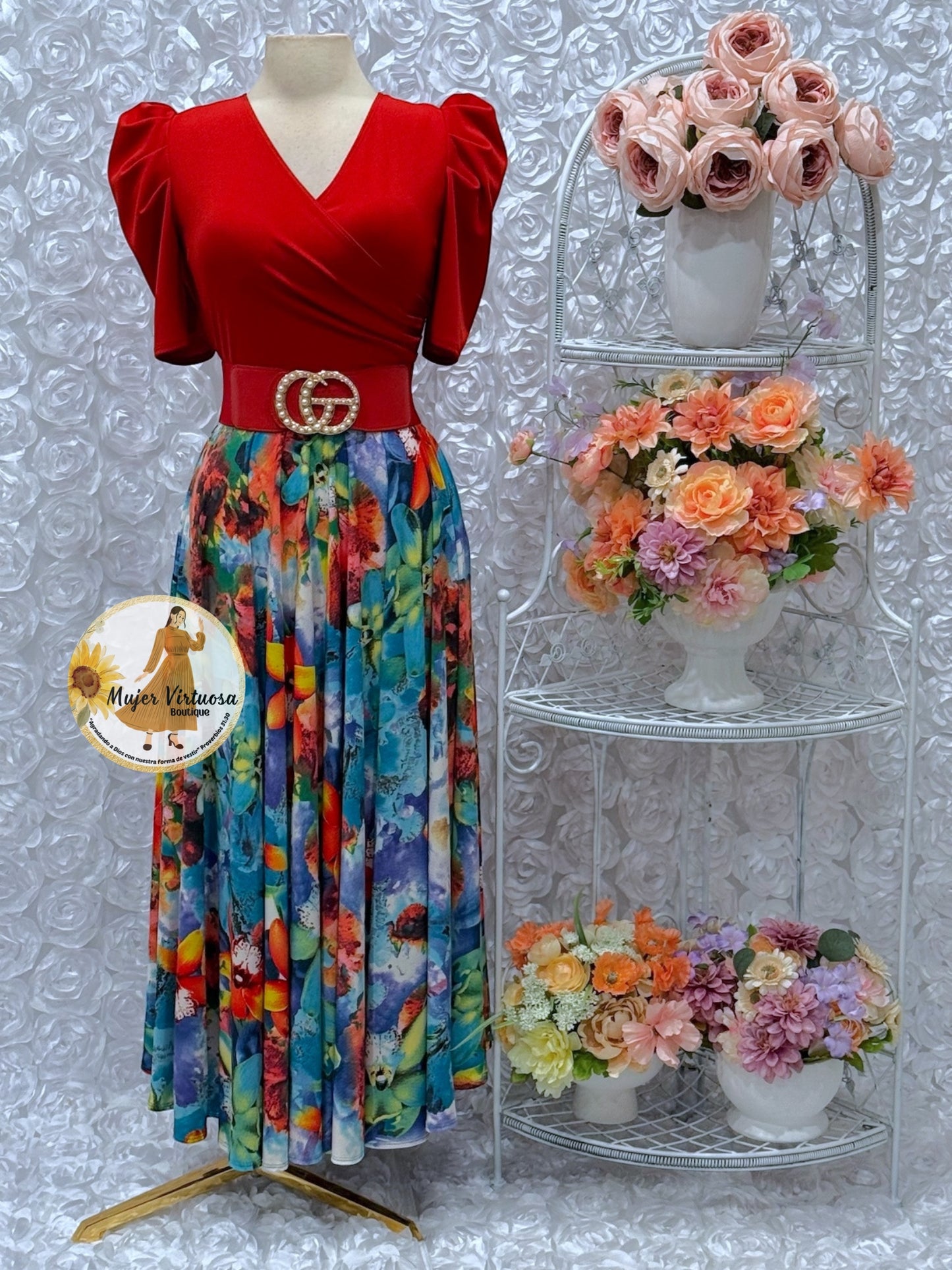 Suri Rust Floral Dress