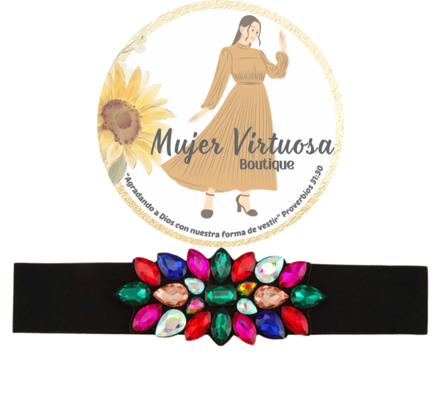 Piedras Multicolor Elastic Belt