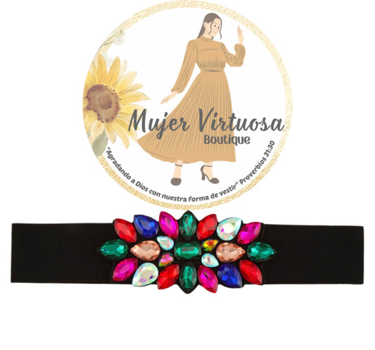 Piedras Multicolor Elastic Belt