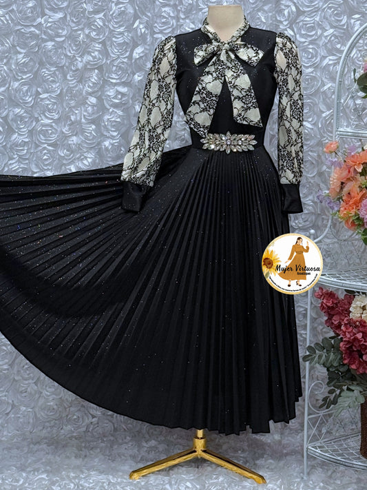 Brenda Black Glitter Dress