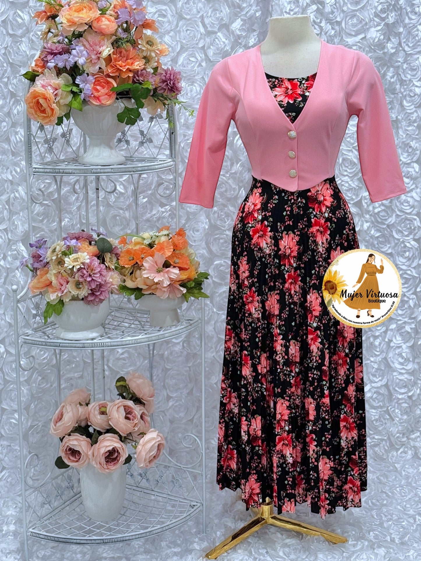 Maggie Pink/Black Blazer Dress