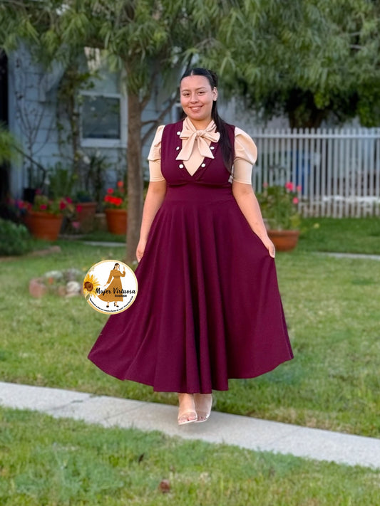 Leyda Burgundy V-Neck Overall