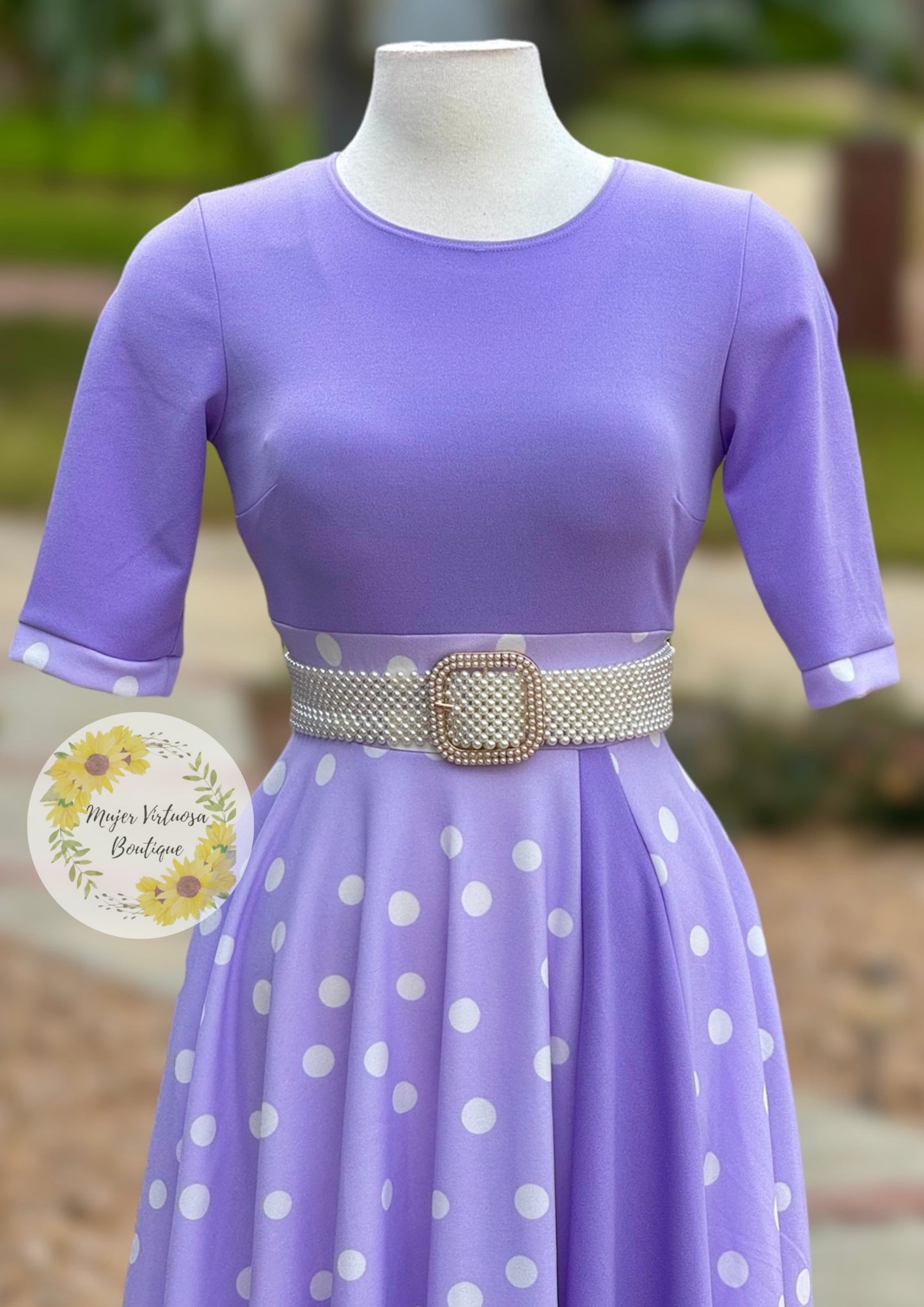 Andrea Lilac 💜 Polka Dot Dress