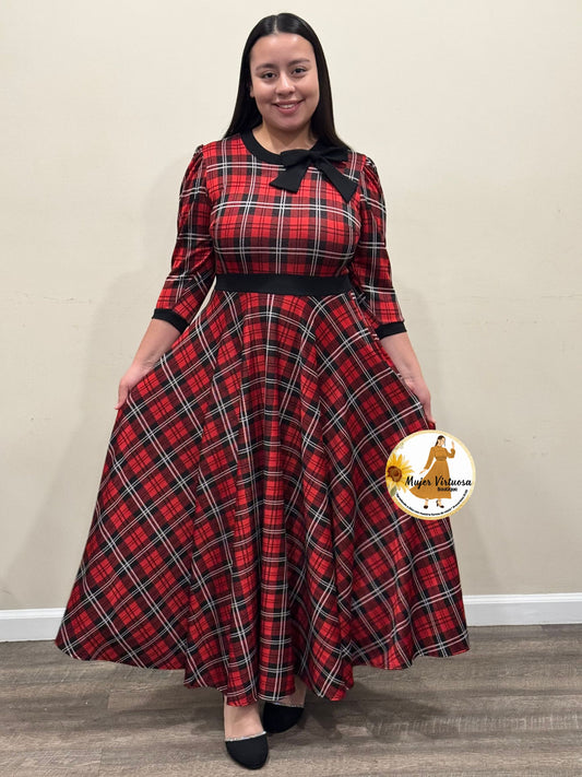 Juliette Red & Black Plaid Dress