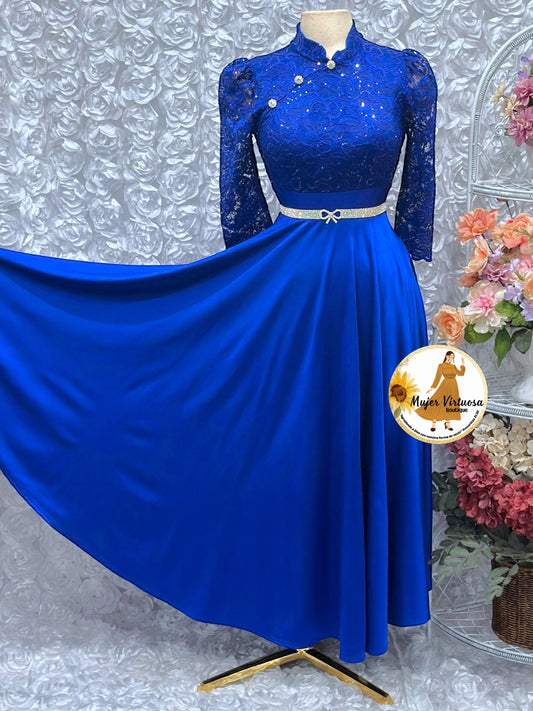 Ivana Royal Blue Lace Dress