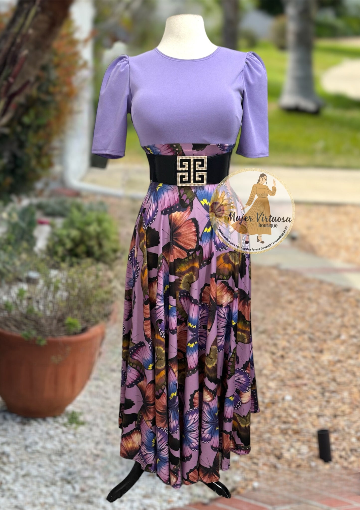 Eliana Lilac Butterfly Dress