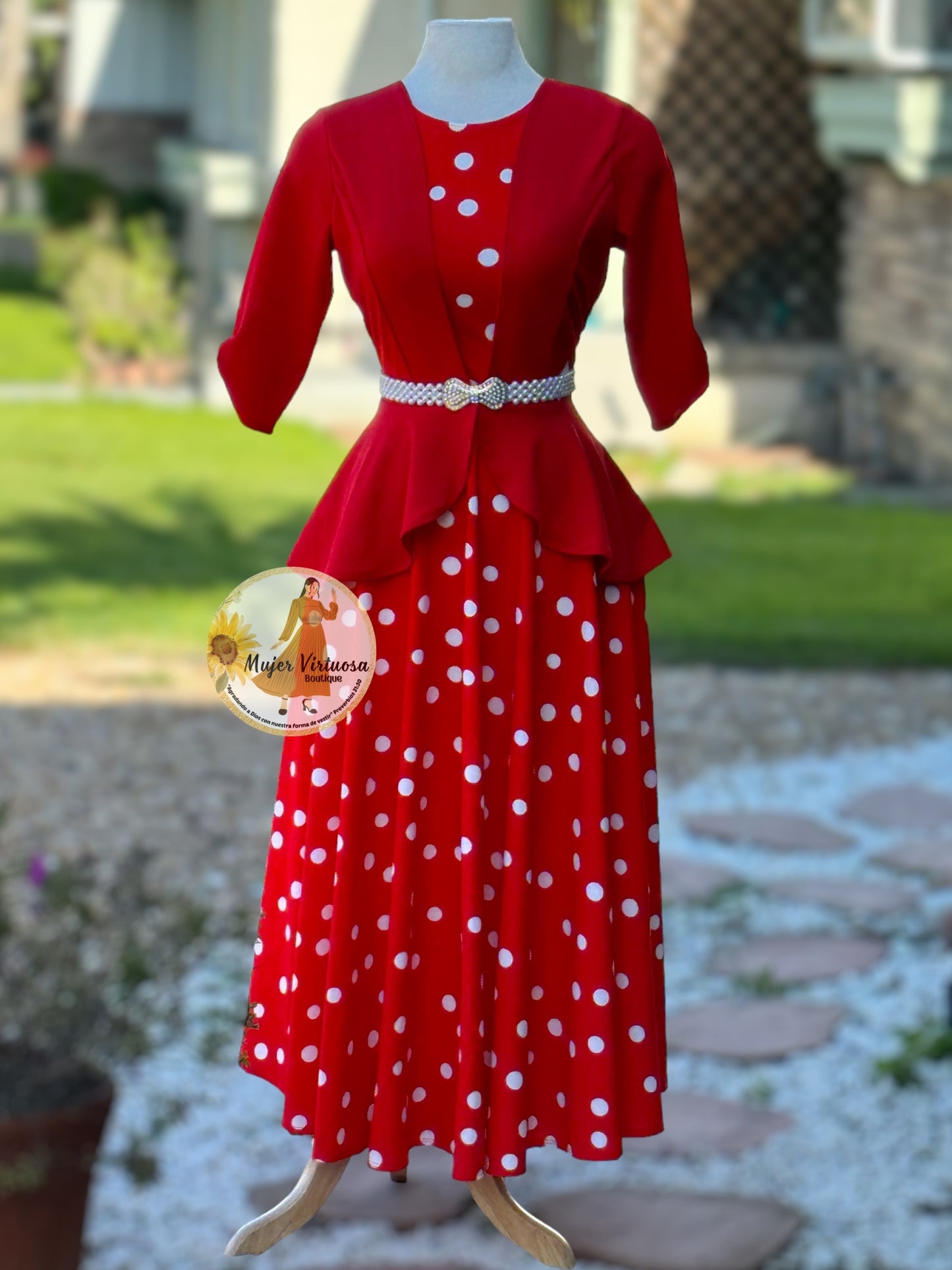 Helena Red Polka Dot Blazer Dress