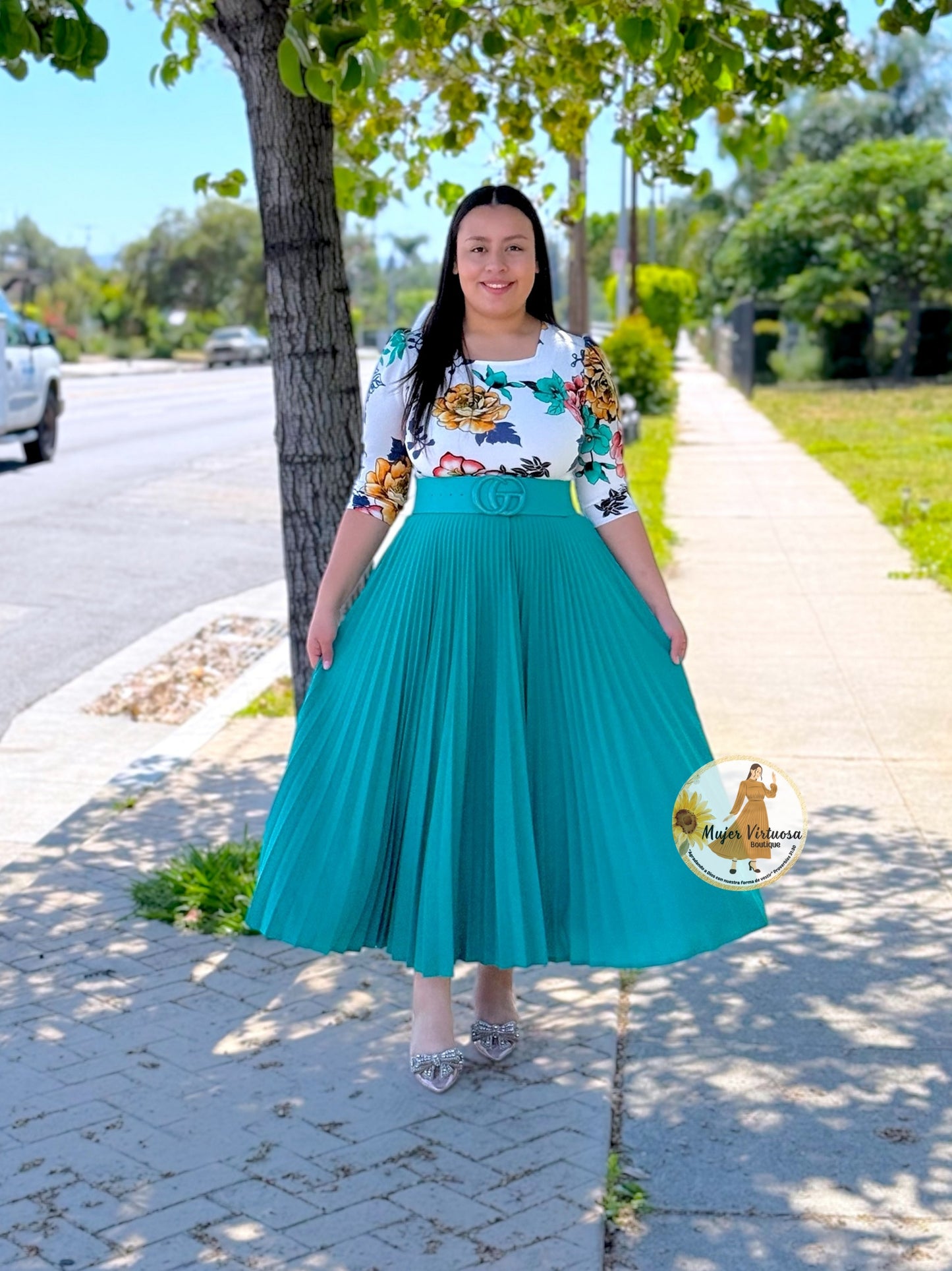 Leonor White & Turquesa Dress