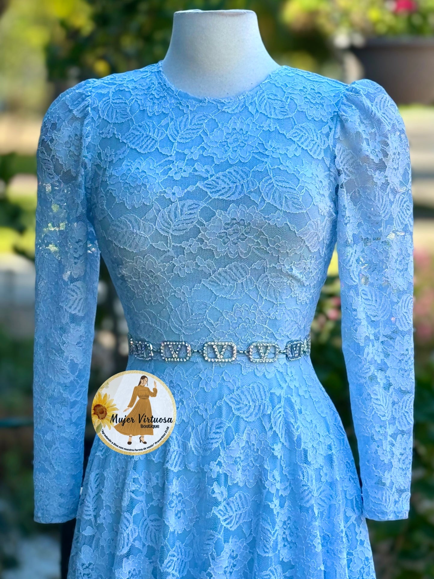 Valerie Sky Blue Lace Dress