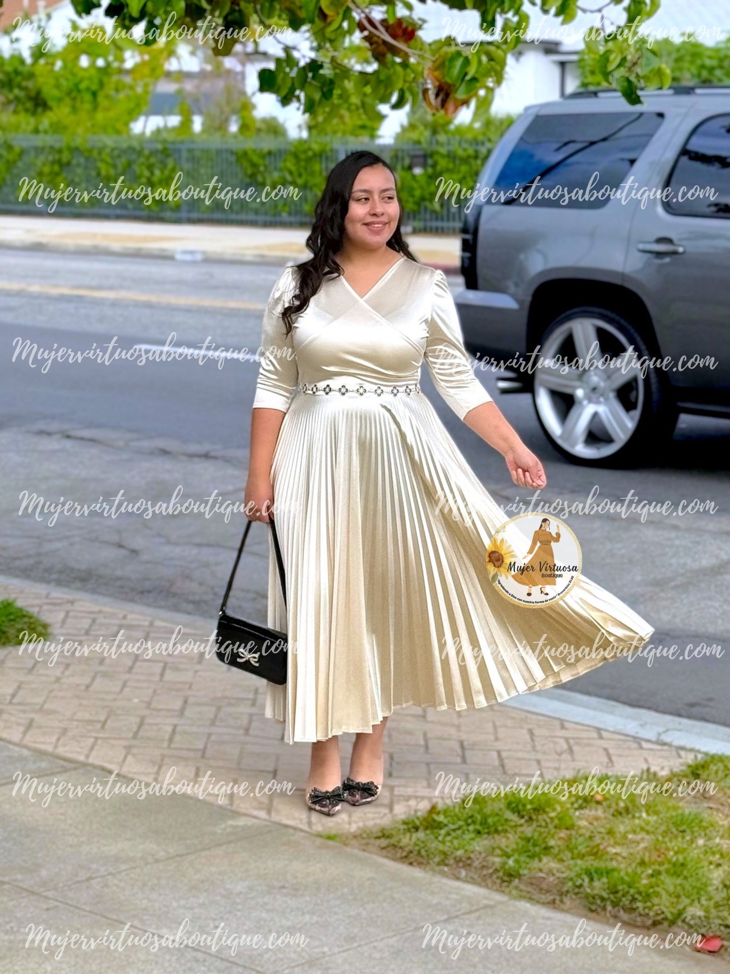 Celine Perla Satin Dress