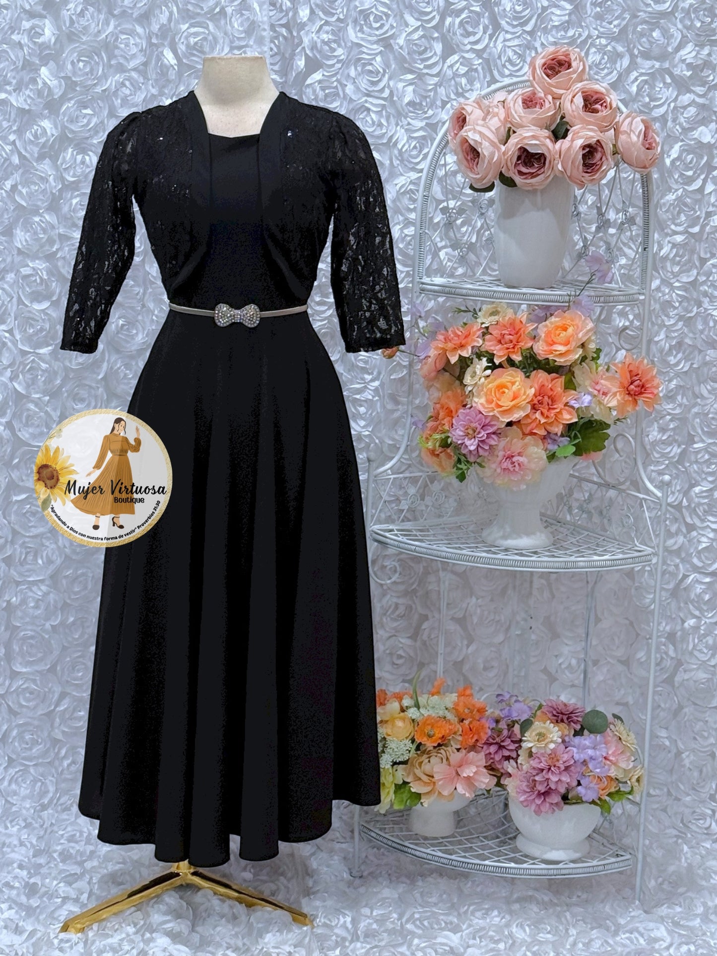 Emma Black Lace Blazer Dress
