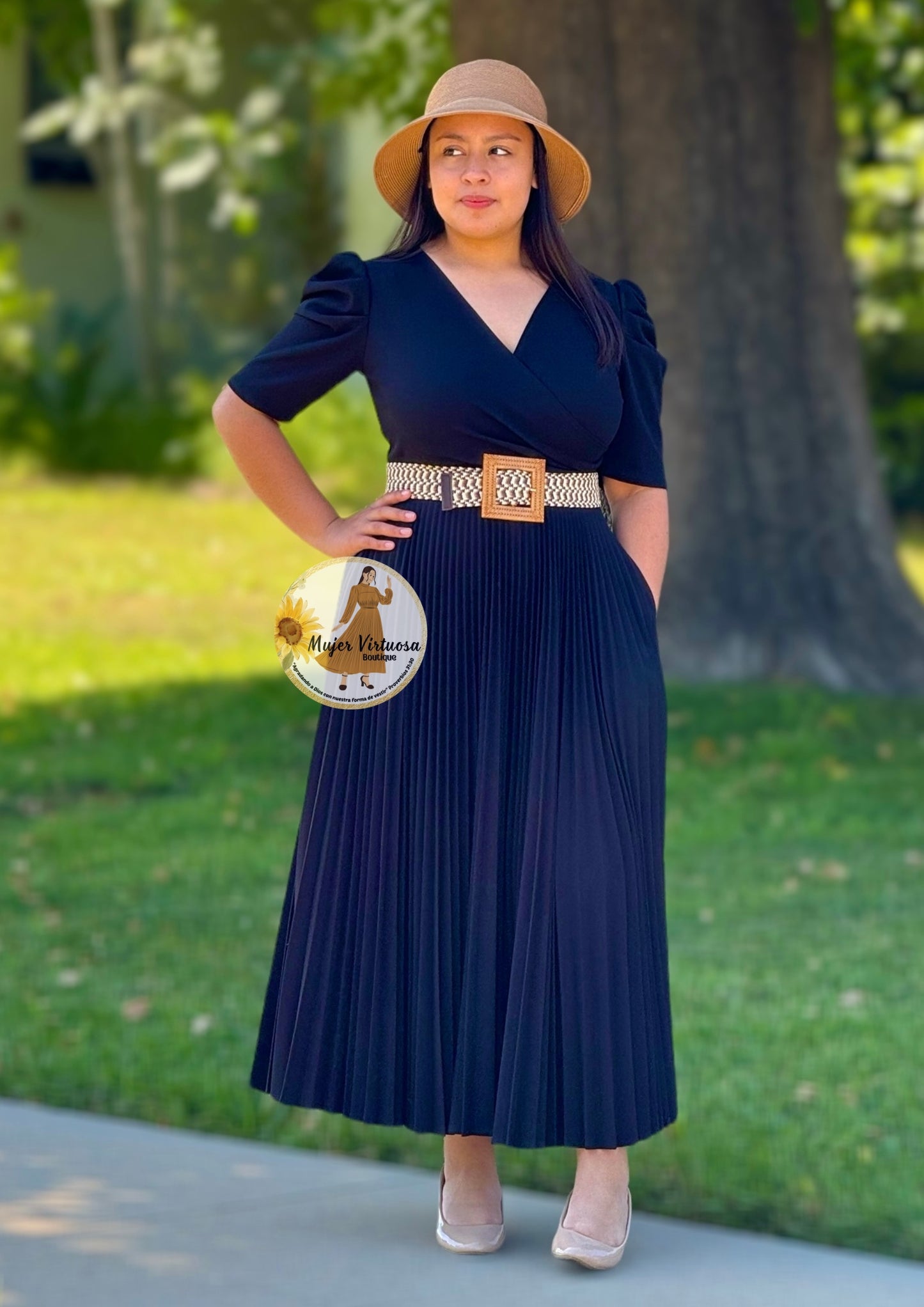 Black Pleated Maxi Dress