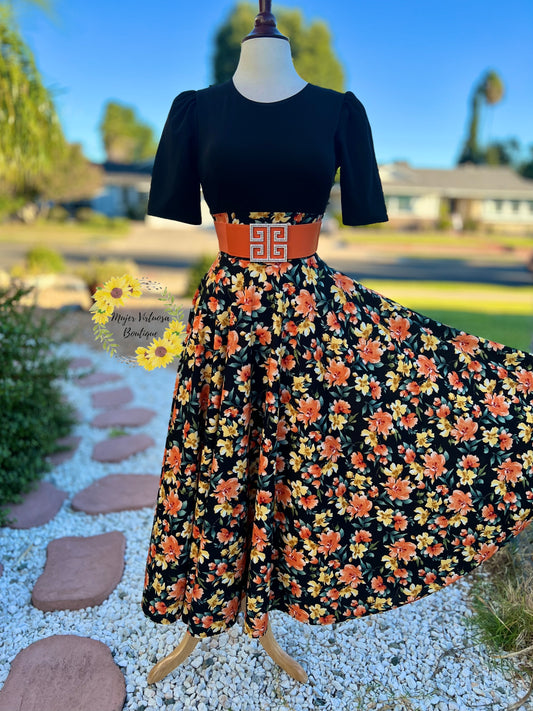 Fall is here 🍁 Black Floral Dress