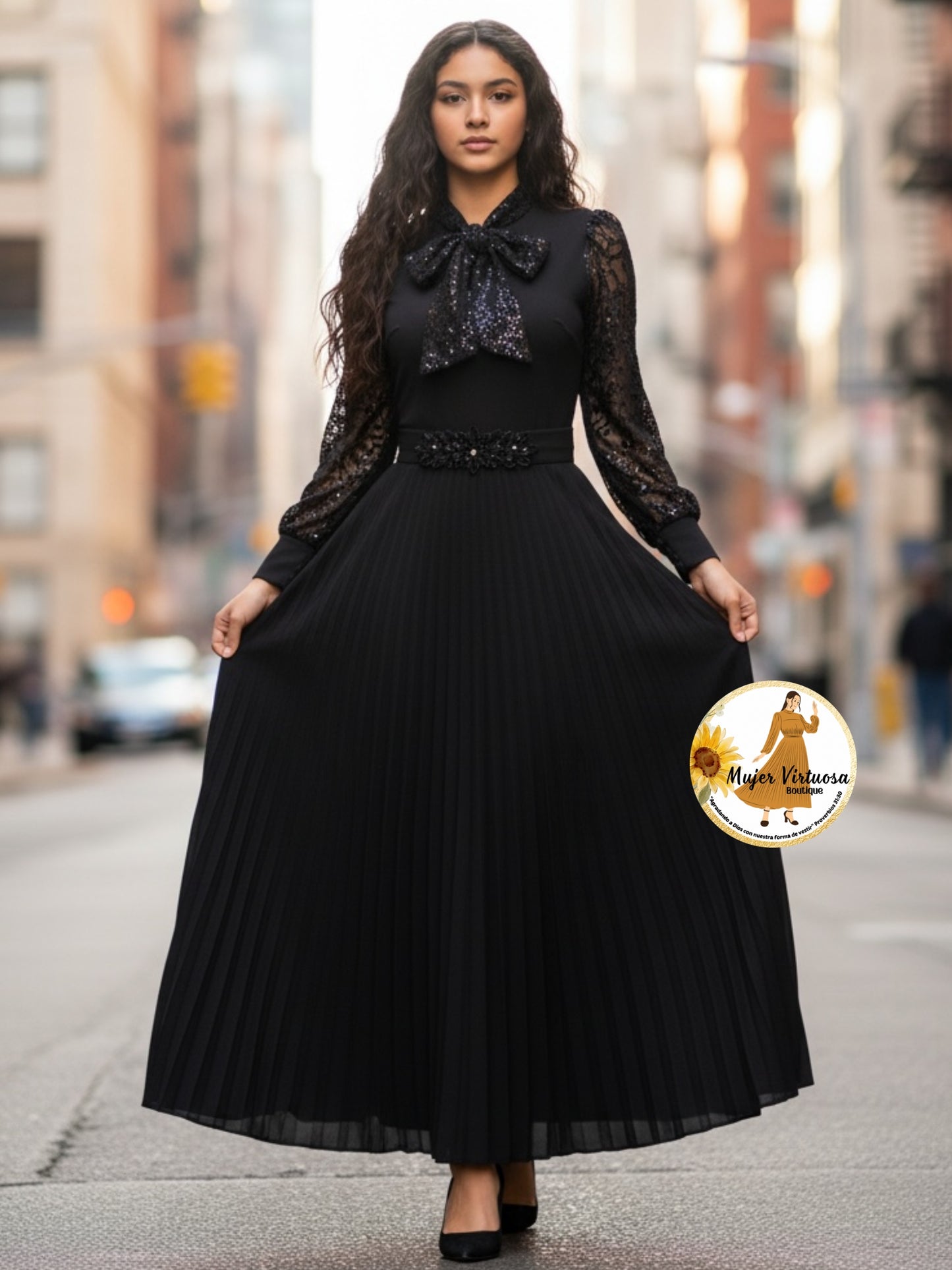 Brenda All Black Dress