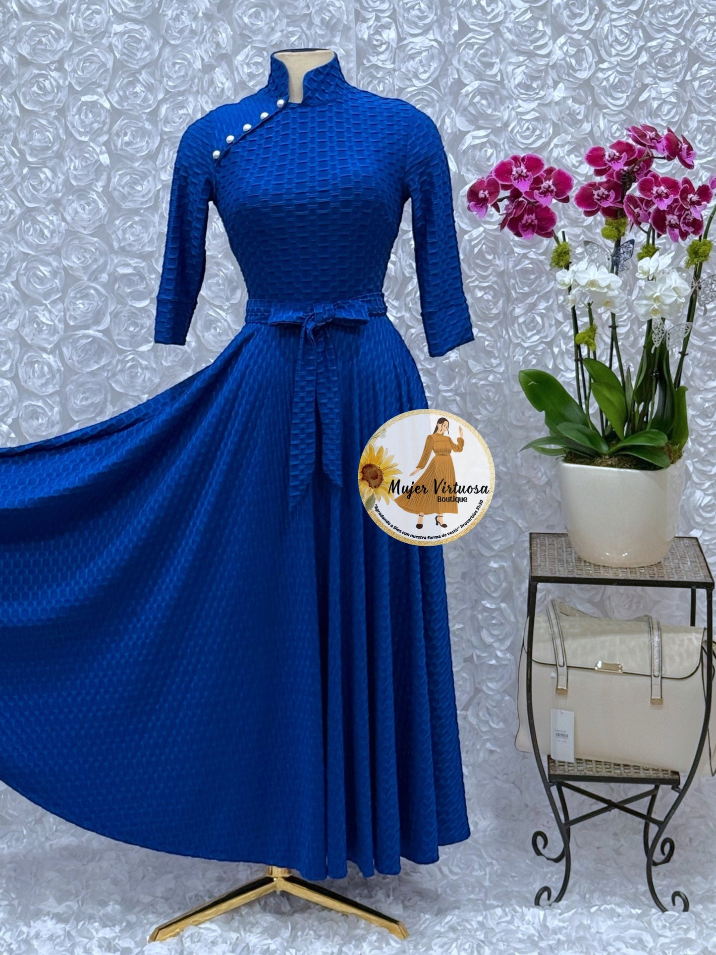 Royal Blue Chinese Style Dress