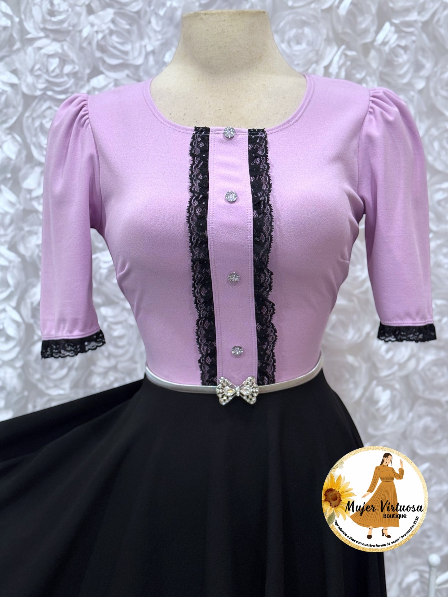 Eleanore Lilac/Black Dress