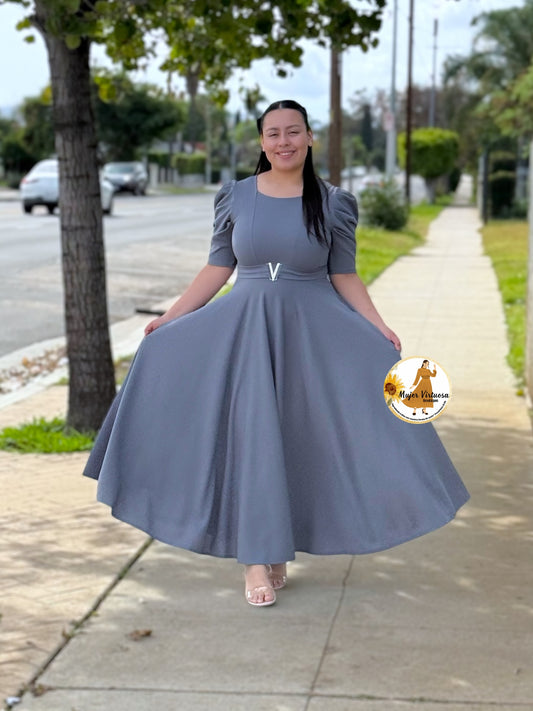 Lily Grey Maxi Dress