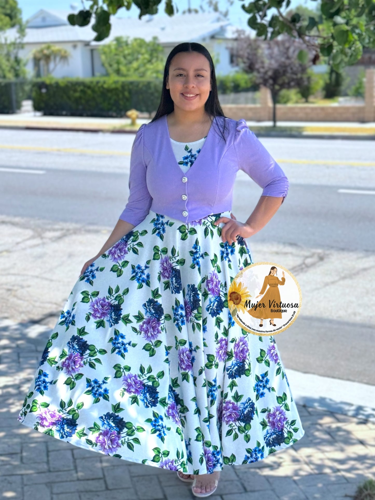 Betsy Lila/White Floral Dress