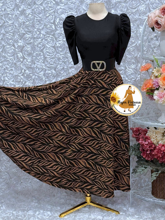 Black & Gold Rose Glitter Dress