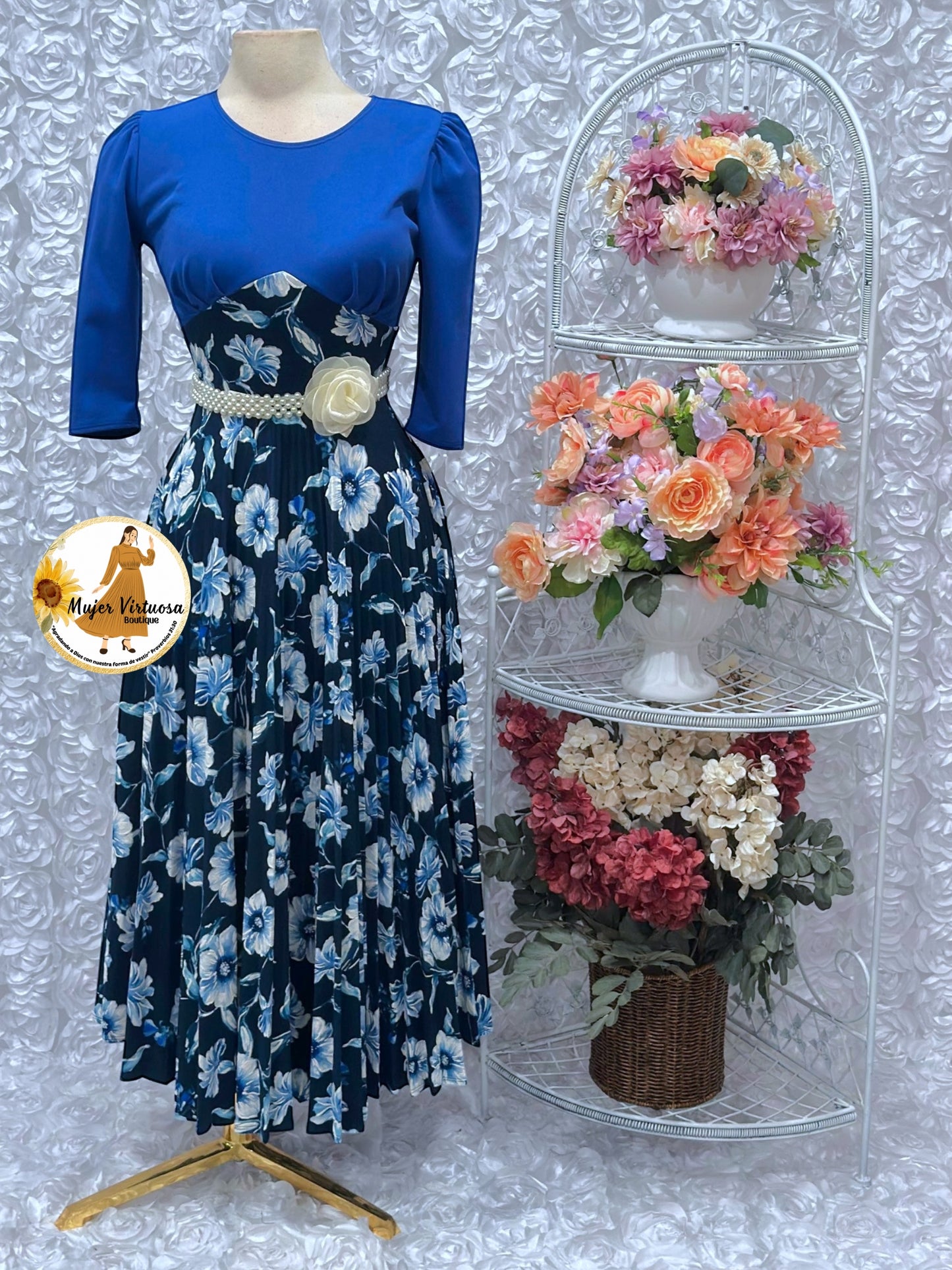 Cristel Blue Floral Dress