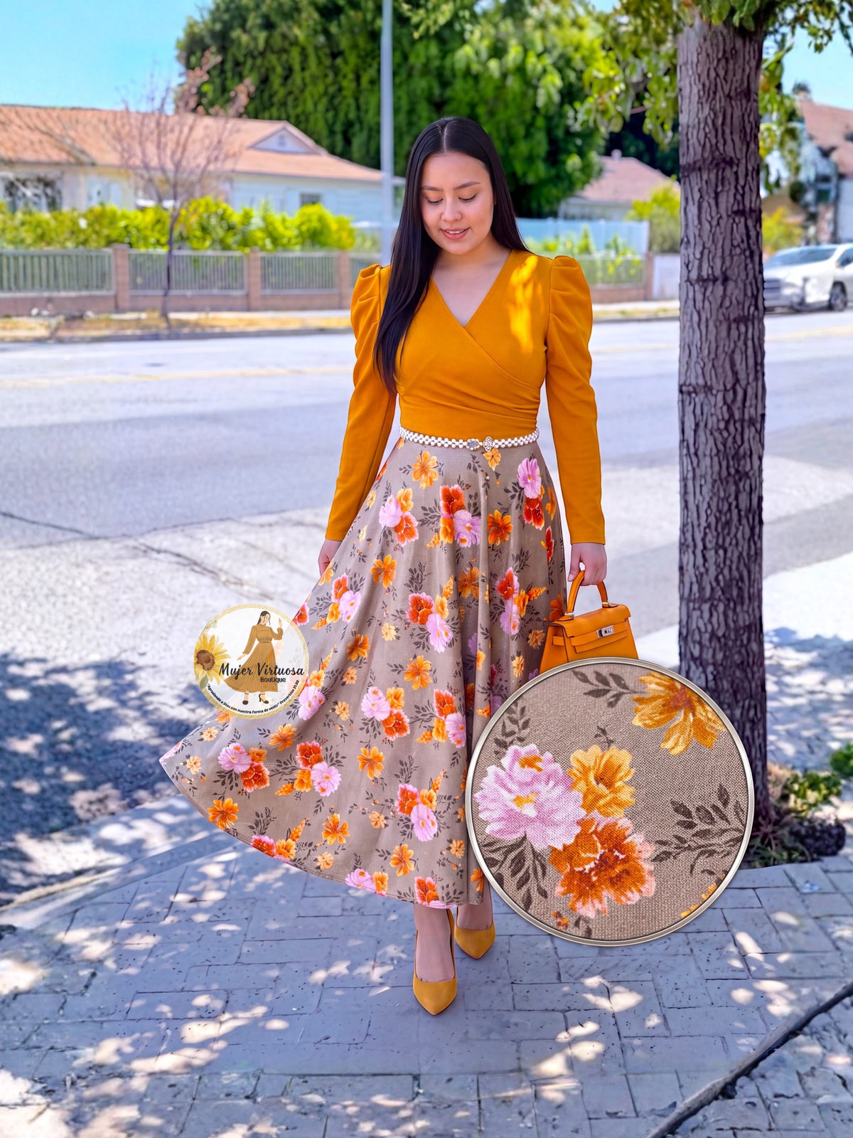 Larissa Mustard & Olive Velvet Dress