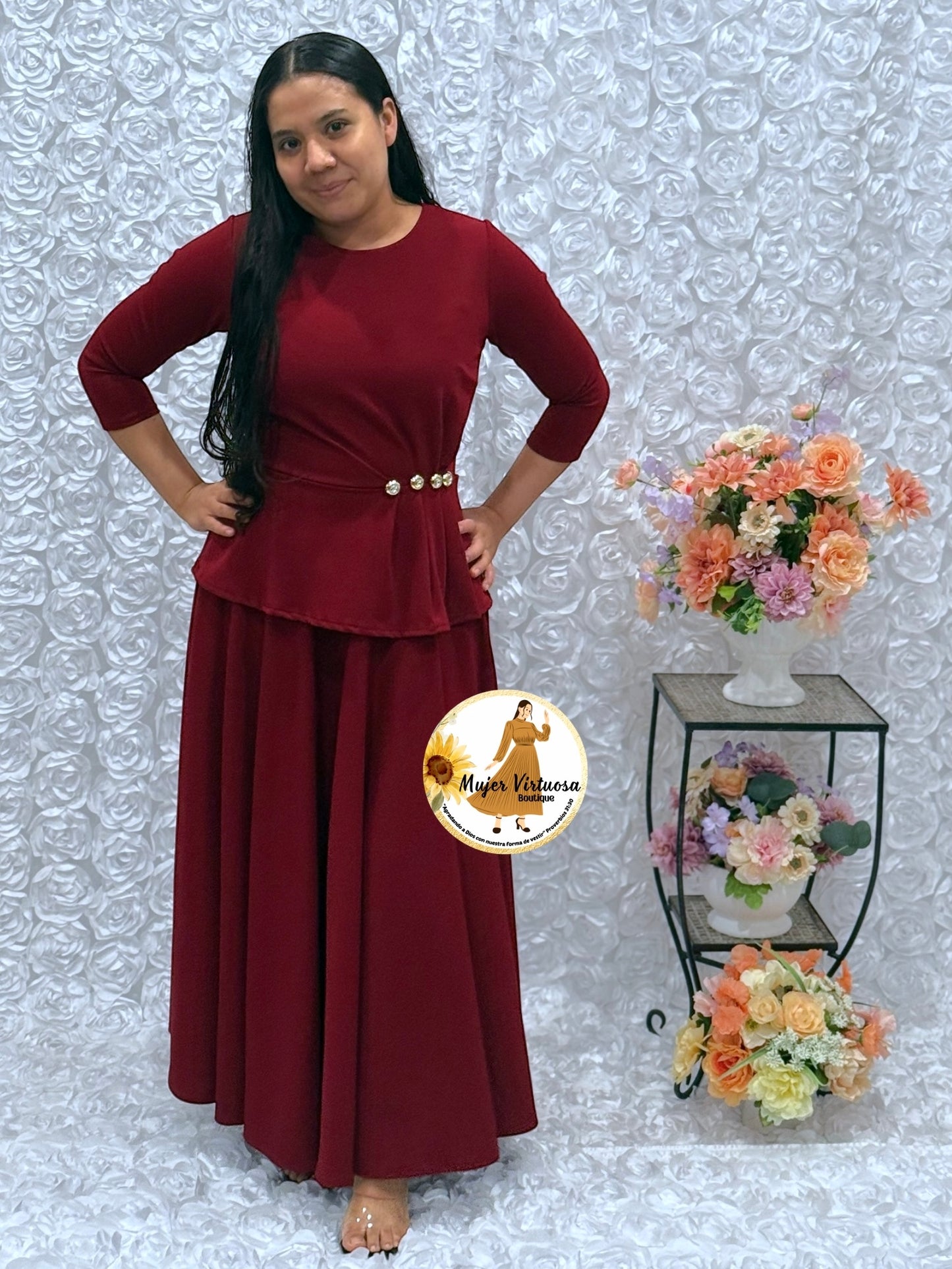 Betty Burgundy Dress
