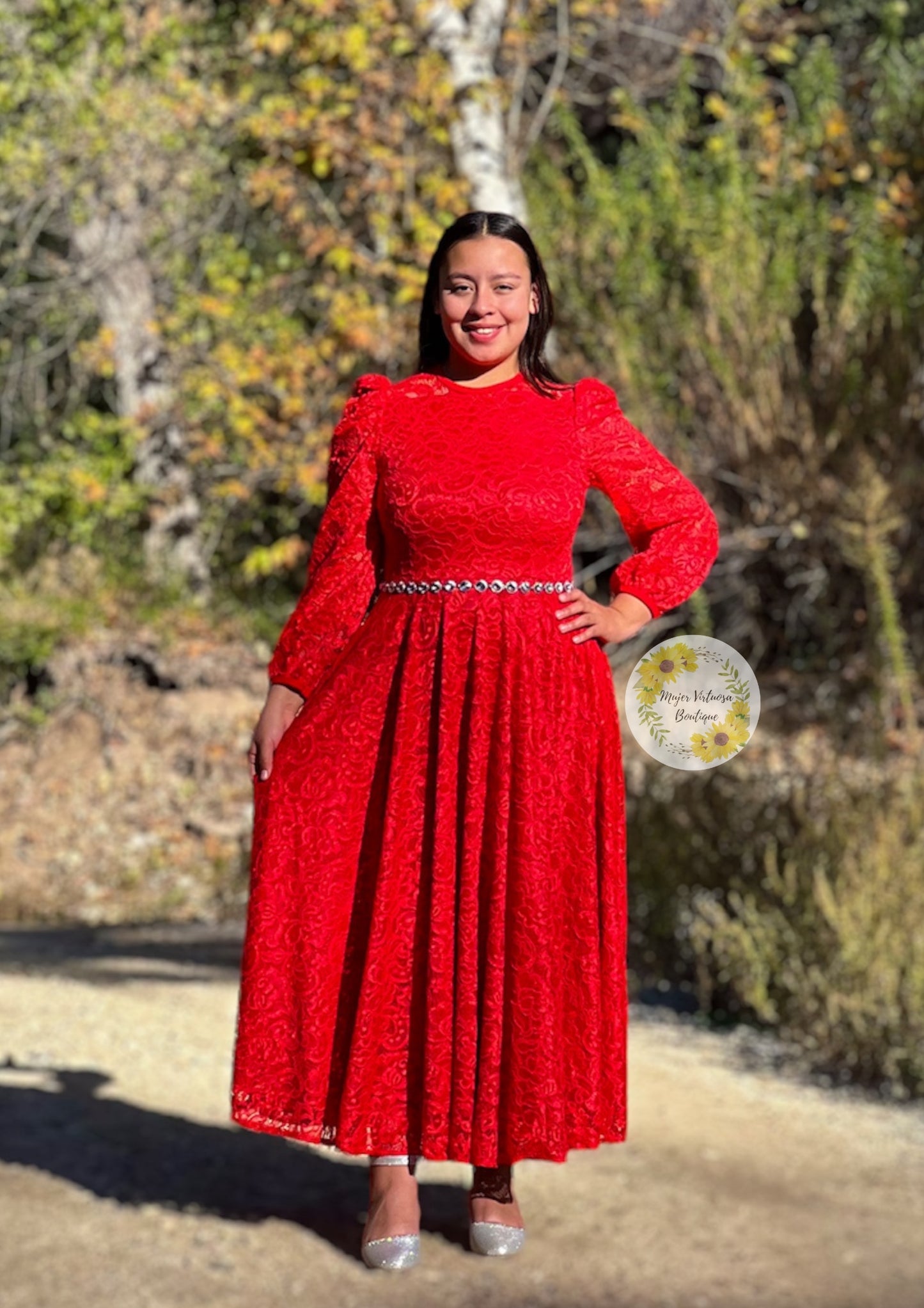 Ophelia Red Lace Dress