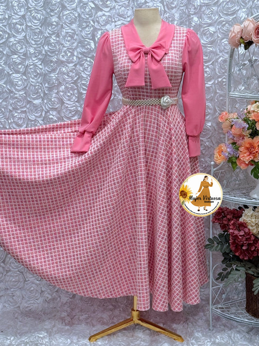 Adara Pink Tweed Dress