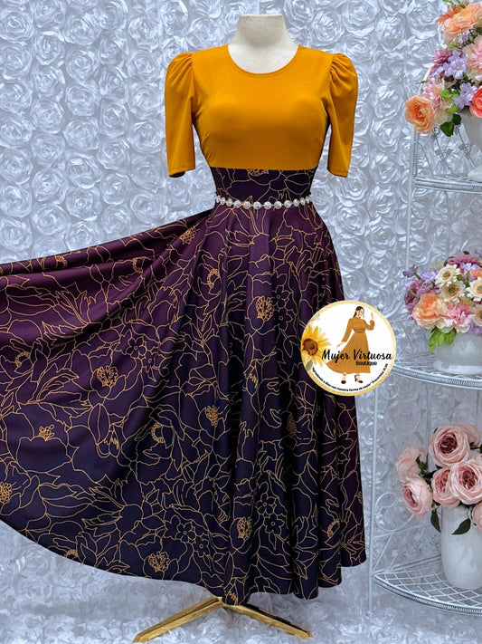 Eliana Mustard/Uva Ombre Dress