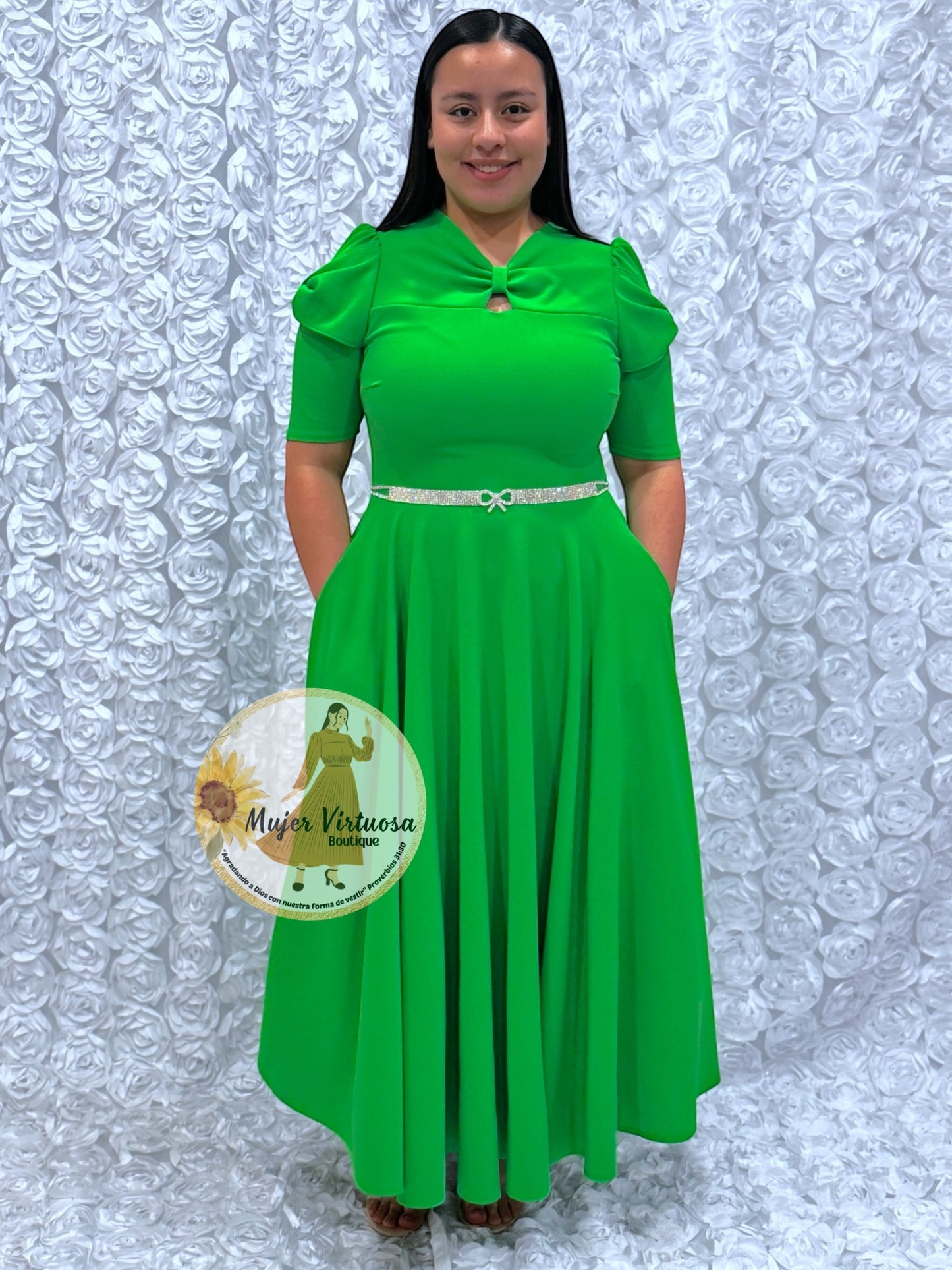 Bianca Apple Green Dress